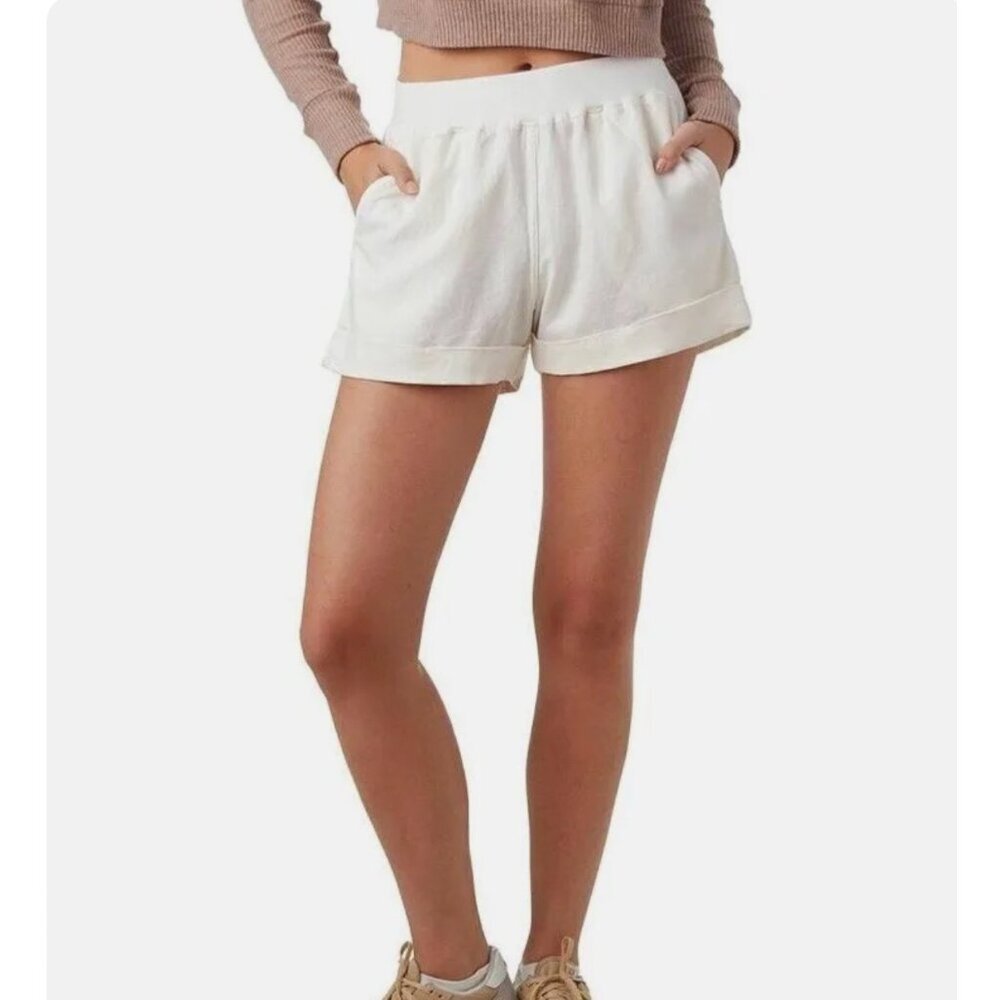 Faherty Arlie Cuffed hem day shorts, white, Size S